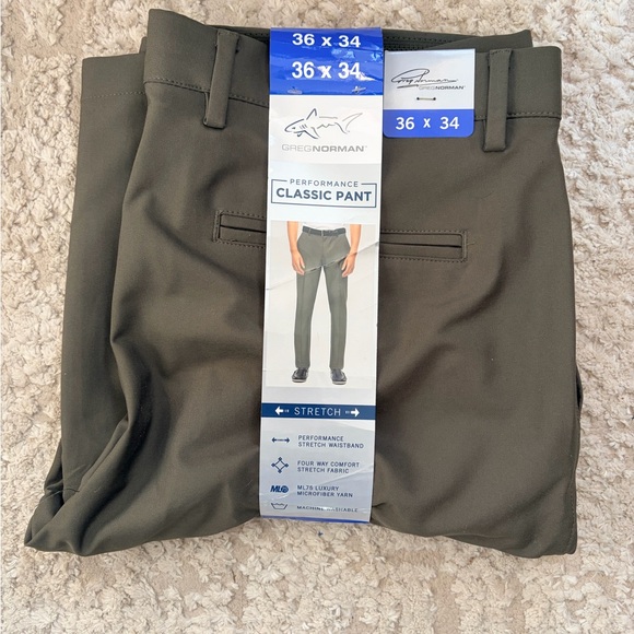 Greg Norman Collection Other - NEW Greg Norman Collection Men's Performance Classic Pants - OLIVE 36x34